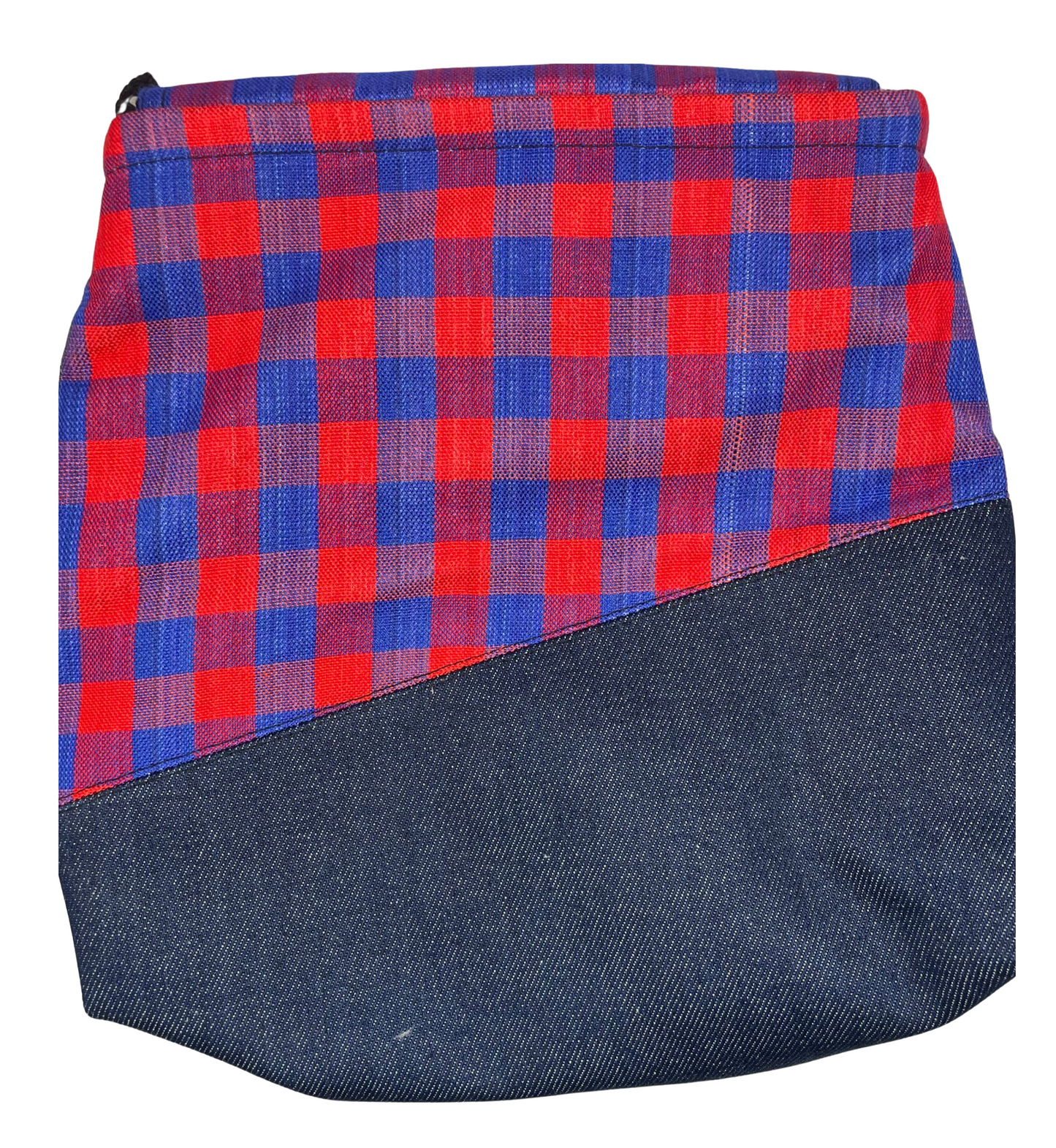 Blue Denim & Red - Small Shoulder Bag